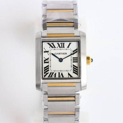 TW Factory Cartier France Tank Sapphire Fisheye Glass 316LSteel 30*25/25*20MM 751 Movement Two-tone Watch